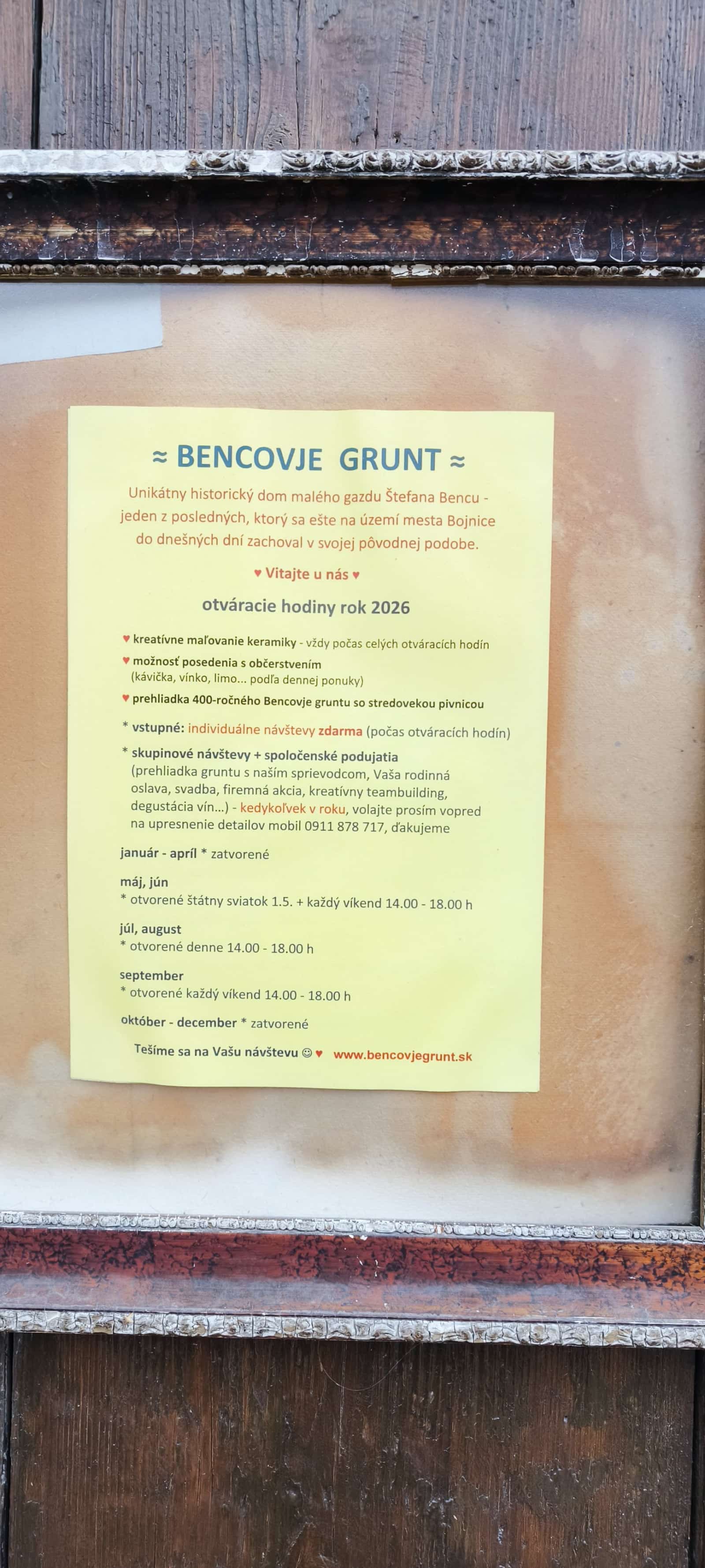 Zdroj: krasneslovensko.eu Bencovje grunt – múzeum remesiel (Bojnice)