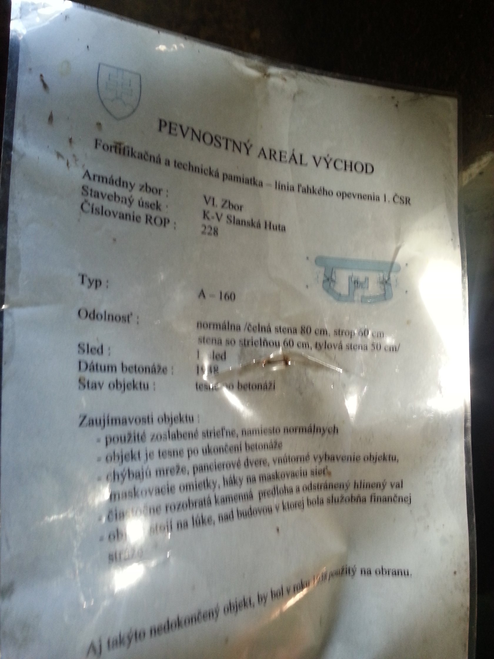Vojenské bunkre pri obci Slanska Huta